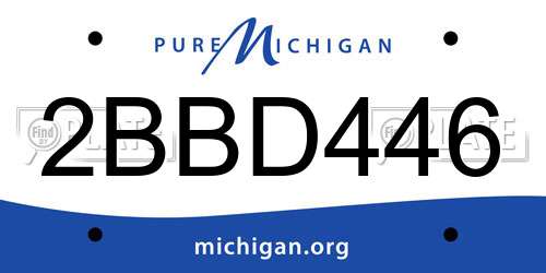 2BBD446 Michigan License Plate