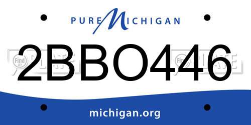 2BBO446 Michigan License Plate