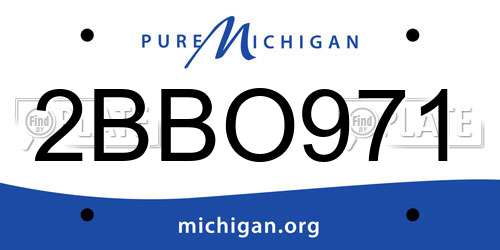 2BBO971 Michigan License Plate
