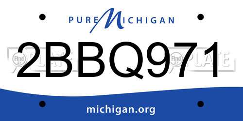 2BBQ971 Michigan License Plate