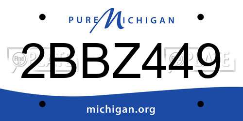 2BBZ449 Michigan License Plate