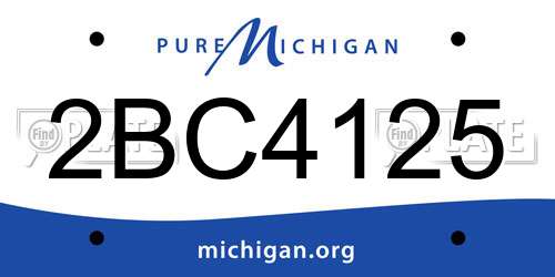 2BC4125 Michigan License Plate