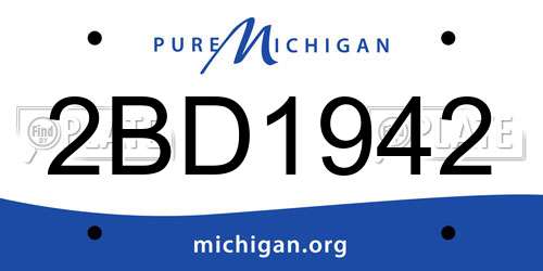 2BD1942 Michigan License Plate