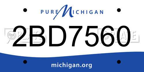 2BD7560 Michigan License Plate