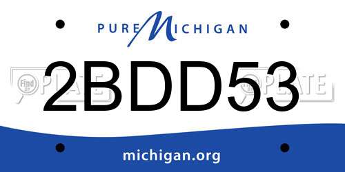 2BDD53 Michigan License Plate