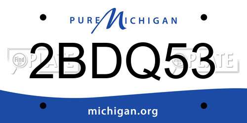 2BDQ53 Michigan License Plate