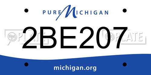 2BE207 Michigan License Plate