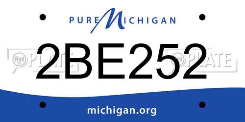 2BE252 Michigan License Plate