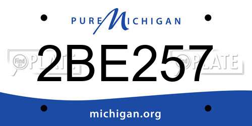 2BE257 Michigan License Plate