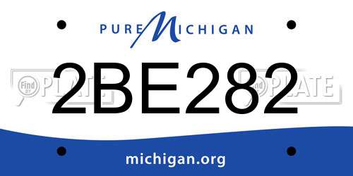 2BE282 Michigan License Plate