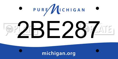 2BE287 Michigan License Plate