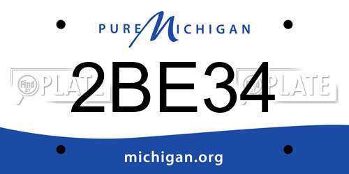 2BE34 Michigan License Plate