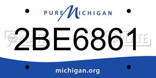2BE6861 Michigan License Plate