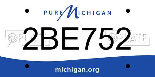 2BE752 Michigan License Plate