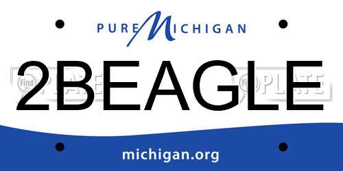 2BEAGLE Michigan License Plate
