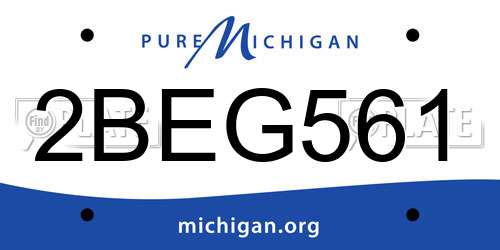 2BEG561 Michigan License Plate