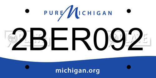 2BER092 Michigan License Plate