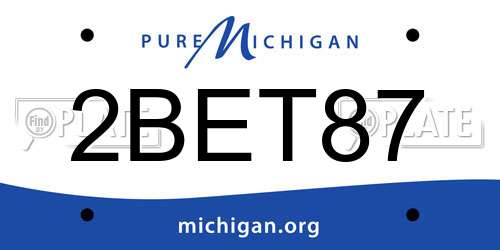 2BET87 Michigan License Plate