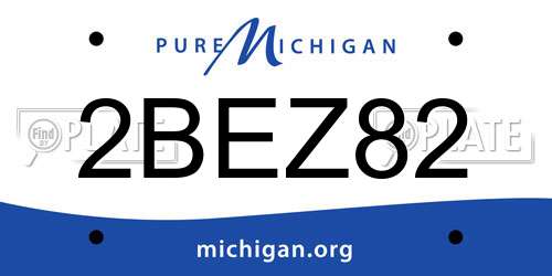 2BEZ82 Michigan License Plate