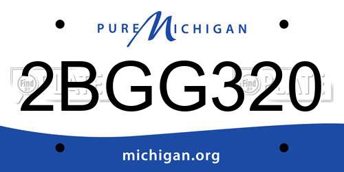 2BGG320 Michigan License Plate