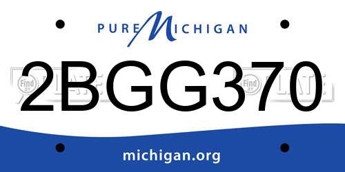 2BGG370 Michigan License Plate