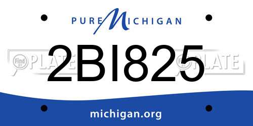 2BI825 Michigan License Plate