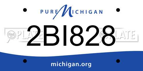 2BI828 Michigan License Plate