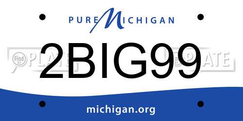 2BIG99 Michigan License Plate