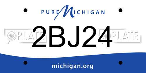2BJ24 Michigan License Plate