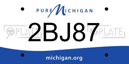 2BJ87 Michigan License Plate