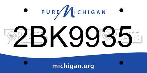 2BK9935 Michigan License Plate