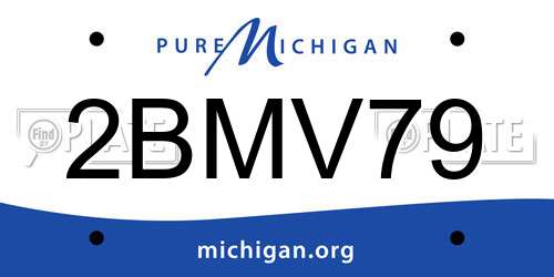 2BMV79 Michigan License Plate