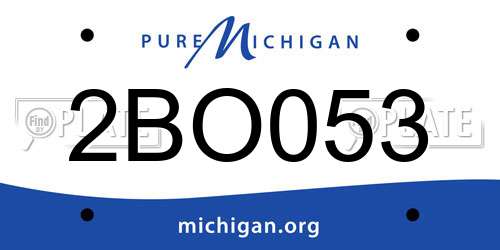 2BO053 Michigan License Plate