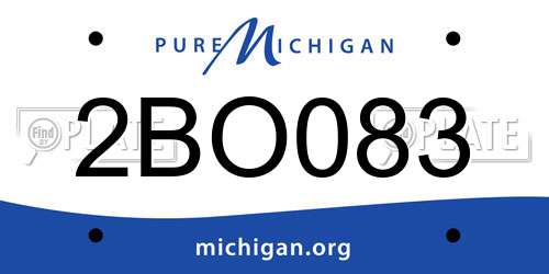2BO083 Michigan License Plate