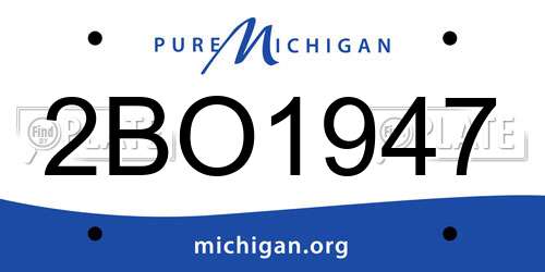 2BO1947 Michigan License Plate