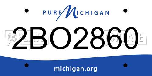 2BO2860 Michigan License Plate