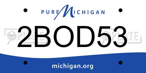 2BOD53 Michigan License Plate
