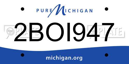 2BOI947 Michigan License Plate