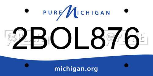 2BOL876 Michigan License Plate