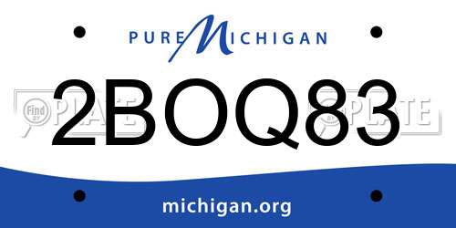 2BOQ83 Michigan License Plate