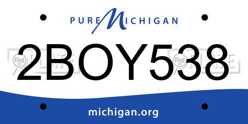 2BOY538 Michigan License Plate