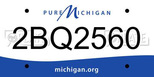 2BQ2560 Michigan License Plate