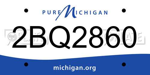 2BQ2860 Michigan License Plate