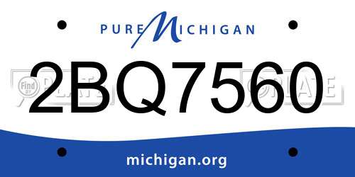 2BQ7560 Michigan License Plate
