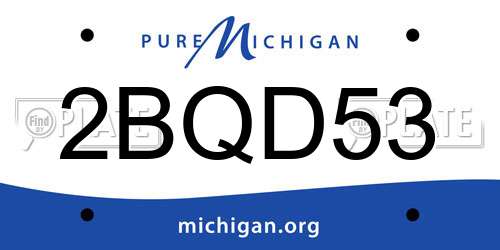 2BQD53 Michigan License Plate