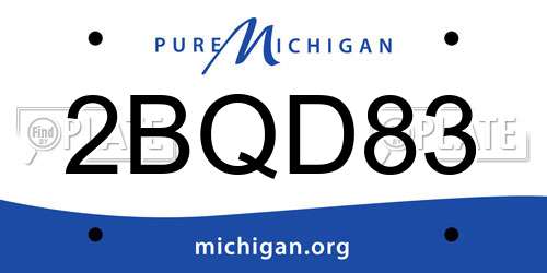 2BQD83 Michigan License Plate