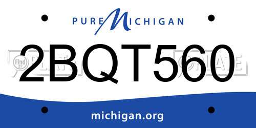 2BQT560 Michigan License Plate