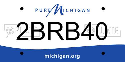2BRB40 Michigan License Plate