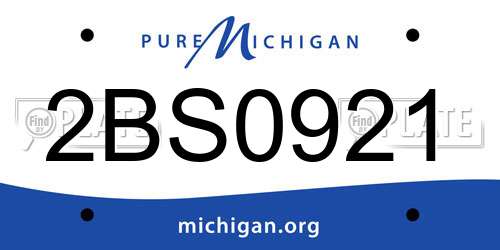 2BS0921 Michigan License Plate