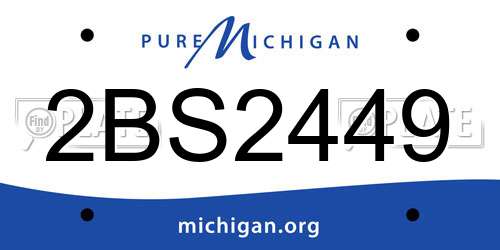 2BS2449 Michigan License Plate